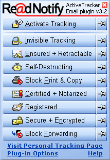 Screen shot of the General Purpose Self-DestructingEmail Plugin popup menu